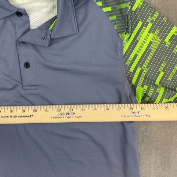 Slazenger Polo Golf Shirt‎ Mens Blue/Gray/green Stripe Short Sleeve Sz Small - Picture 5 of 8
